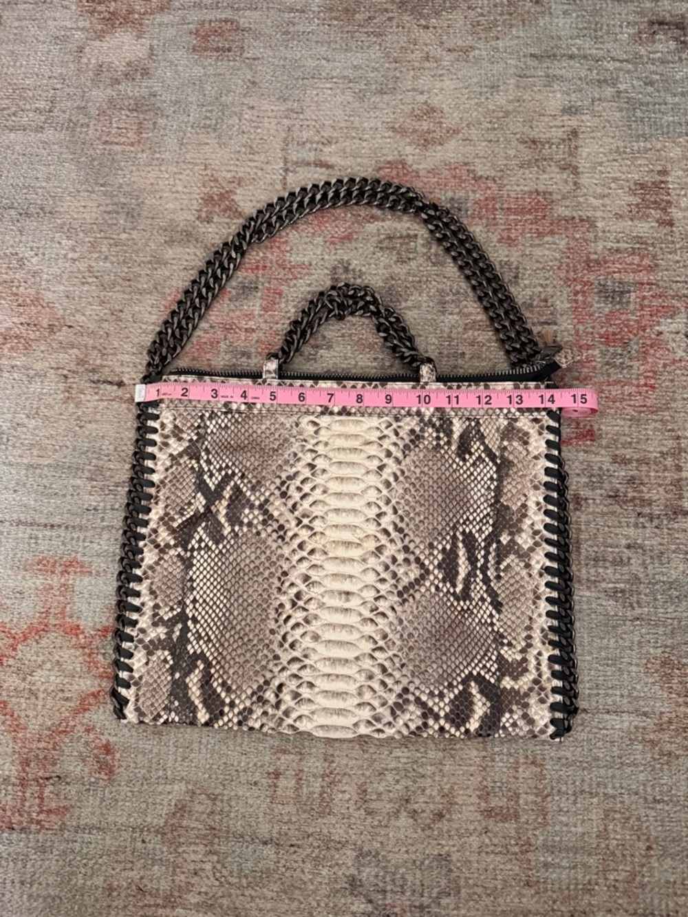 Old Gringo Python-Print Chain Tote - Black & Cream